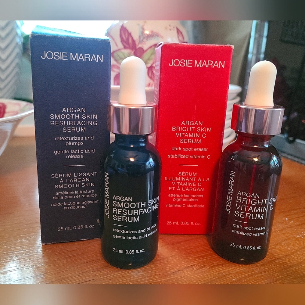 Josie Maran 2pc Argan Skincare Set: Argan Smooth Skin Resurfacing Serum and VitC